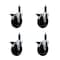 Service Caster 5'' Hard Rubber Swivel 1'' Expanding Stem Caster Set with Brake, 4PK SCC-EX20S514-HRS-PLB-1-4 - alternate 1